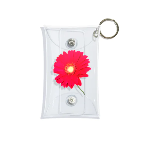 一輪花(赤) Mini Clear Multipurpose Case