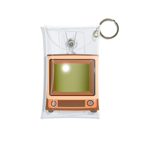 レトロな昭和の可愛い茶色のテレビのイラスト Mini Clear Multipurpose Case