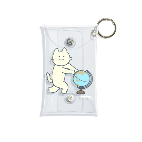 地球儀ねこ Mini Clear Multipurpose Case