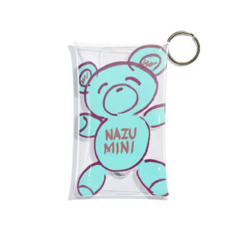 NAZU MUNI bear グッズ （blue） Mini Clear Multipurpose Case