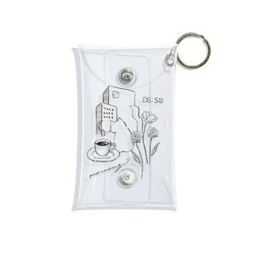 morning  cat  and  coffee Mini Clear Multipurpose Case