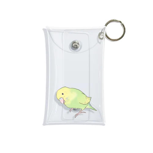 首傾げ　スパングルセキセイインコちゃん【まめるりはことり】 Mini Clear Multipurpose Case