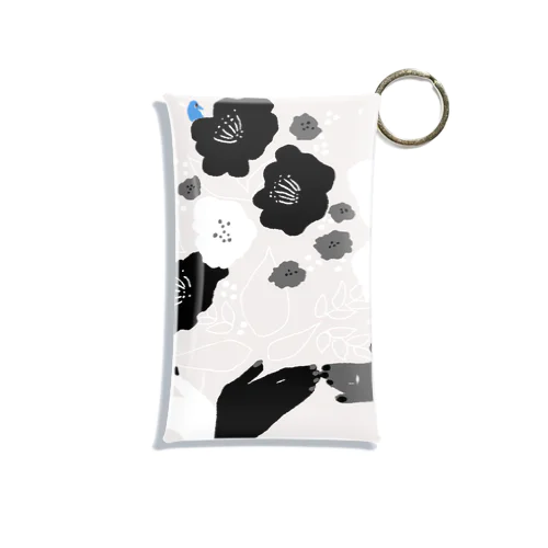 black flower & blue bird Mini Clear Multipurpose Case