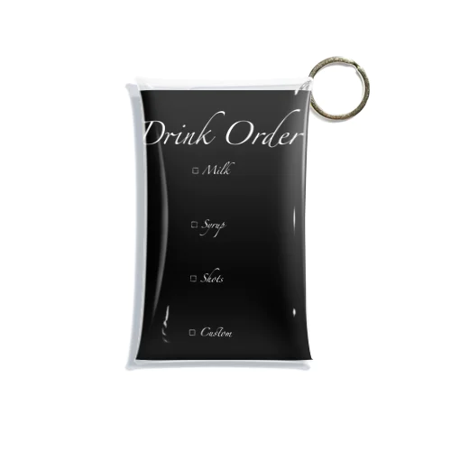 しろうさぎカフェ（Black） Mini Clear Multipurpose Case