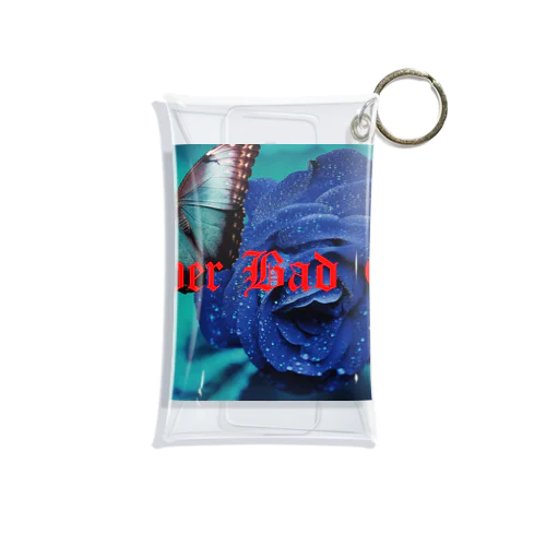 a blue butterfly Mini Clear Multipurpose Case