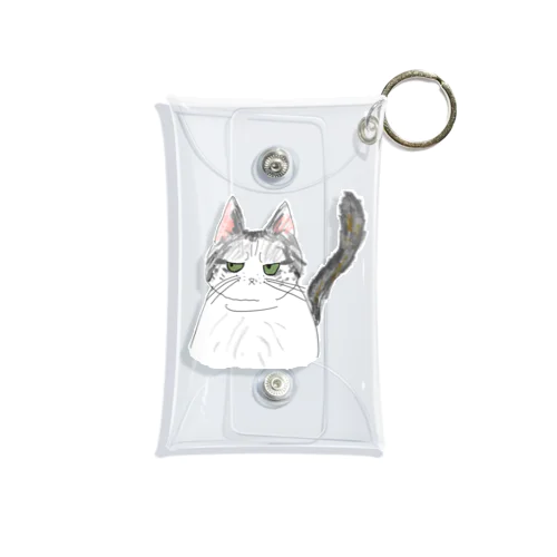 ふてぶてしい顔の猫 Mini Clear Multipurpose Case