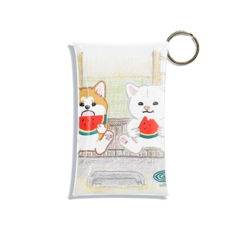 縁側の秋田犬 Mini Clear Multipurpose Case