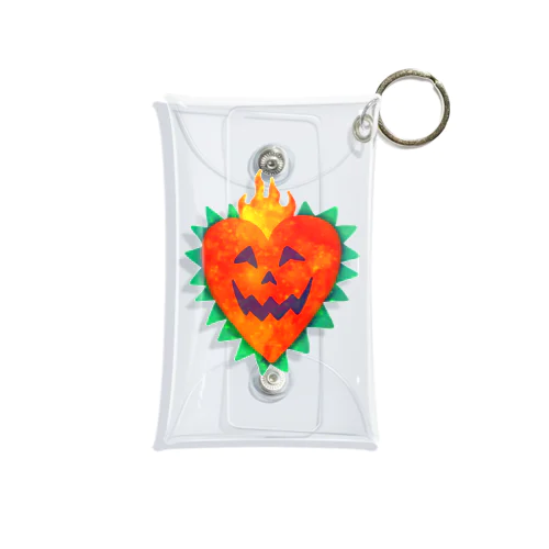 🧡🎃Halloween heart pumpkin🎃🧡 Mini Clear Multipurpose Case