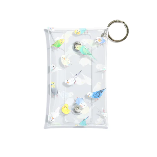 たっぷりセキセイインコちゃん【まめるりはことり】 Mini Clear Multipurpose Case