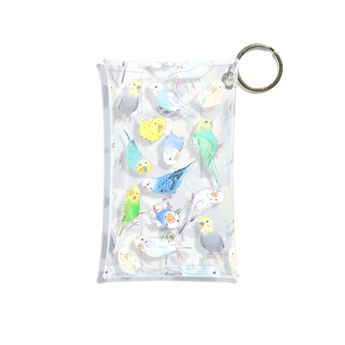 たくさんセキセイインコちゃん【まめるりはことり】 Mini Clear Multipurpose Case