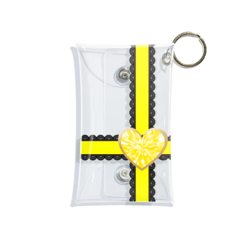 アクスタケース リボン黒レース yellow Mini Clear Multipurpose Case