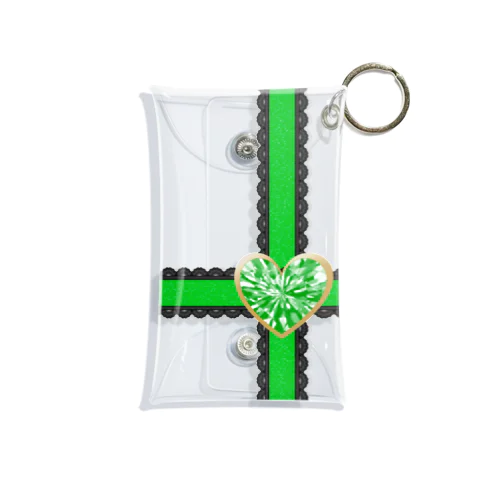 アクスタケース リボン黒レース green Mini Clear Multipurpose Case