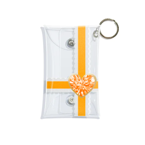 アクスタケース リボン白レース orange Mini Clear Multipurpose Case