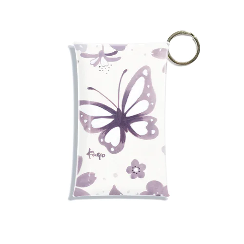 花と蝶 미니 투명 동전 지갑