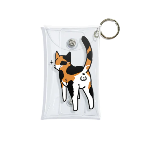 ねこけつω（三毛猫） Mini Clear Multipurpose Case