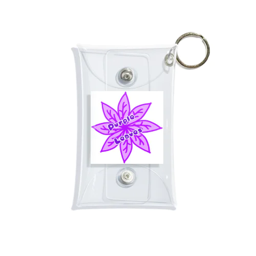 Purple Leaves Mini Clear Multipurpose Case