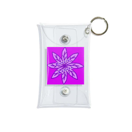 Purple Leaves Mini Clear Multipurpose Case