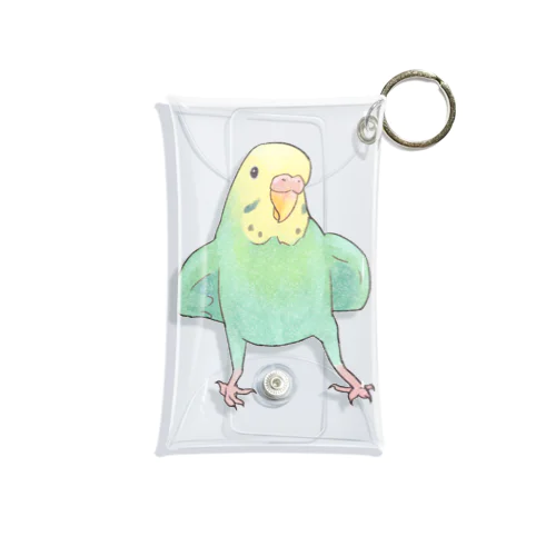 可愛いセキセイインコのミントちゃん【まめるりはことり】 Mini Clear Multipurpose Case