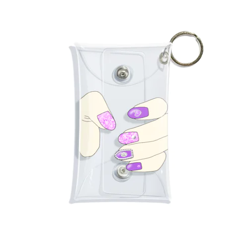 アクスタケース きらきらネイル purple Mini Clear Multipurpose Case