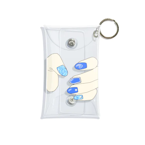 アクスタケース きらきらネイル blue Mini Clear Multipurpose Case