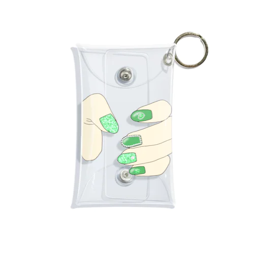 アクスタケース きらきらネイル green Mini Clear Multipurpose Case