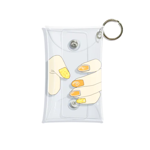 アクスタケース きらきらネイル orange Mini Clear Multipurpose Case