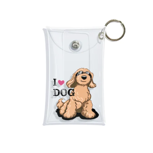 I LOVE DOG茶色のイケワン Mini Clear Multipurpose Case