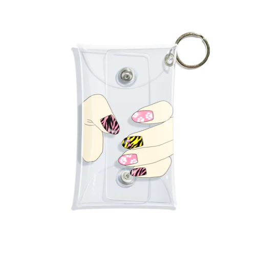 アクスタケース 虎柄ネイル pink Mini Clear Multipurpose Case