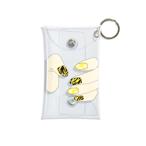 アクスタケース 虎柄ネイル yellow Mini Clear Multipurpose Case