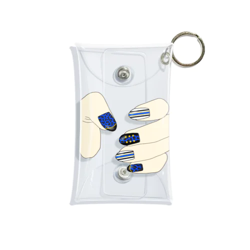 アクスタケース 豹柄ネイル blue Mini Clear Multipurpose Case