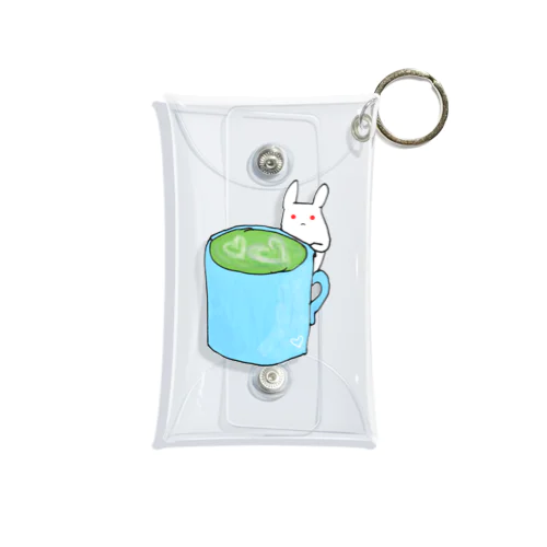 うさぎと抹茶ラテ Mini Clear Multipurpose Case