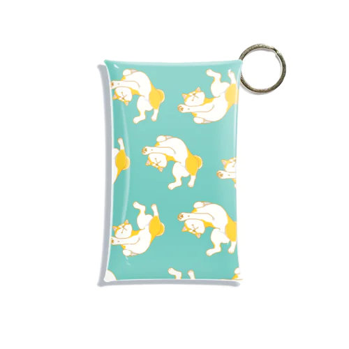 へそ天秋田犬グリーン Mini Clear Multipurpose Case