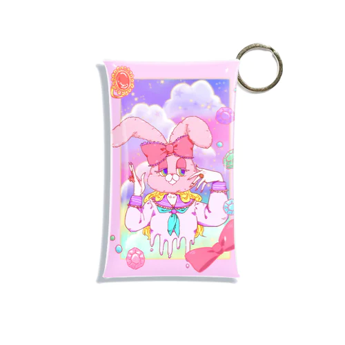 うさぎ頭のゆめかわセーラー少女~背景付き Mini Clear Multipurpose Case