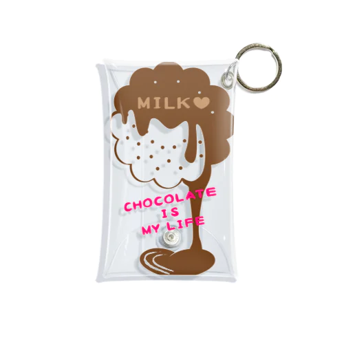 CT98 CHOCOKATE IS MY LIFE*Ｃ Mini Clear Multipurpose Case