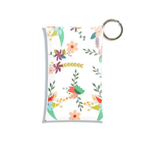 爽やかな花柄 Mini Clear Multipurpose Case