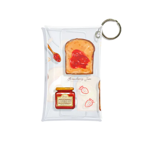パン好きに届け！おしゃれなトーストのイラスト Mini Clear Multipurpose Case