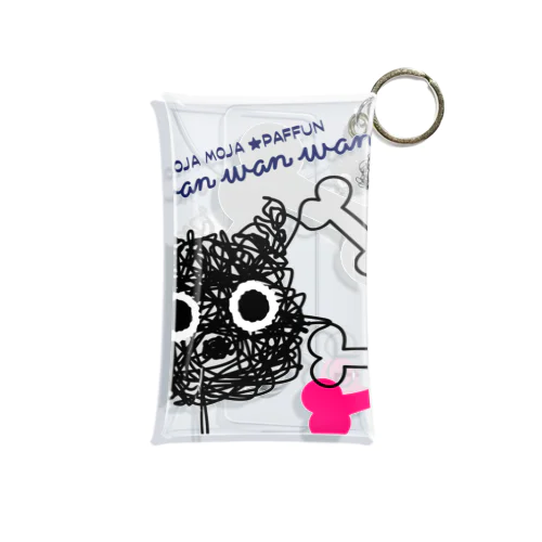 CT107 もじゃもじゃ★ぱっふん*wanwanwanA Mini Clear Multipurpose Case