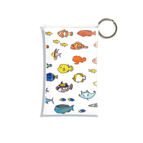 らくがきしまのなかま魚類（白地） Mini Clear Multipurpose Case