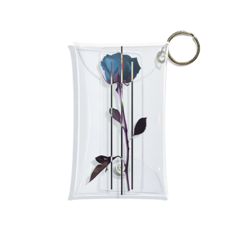 Blue rose Mini Clear Multipurpose Case