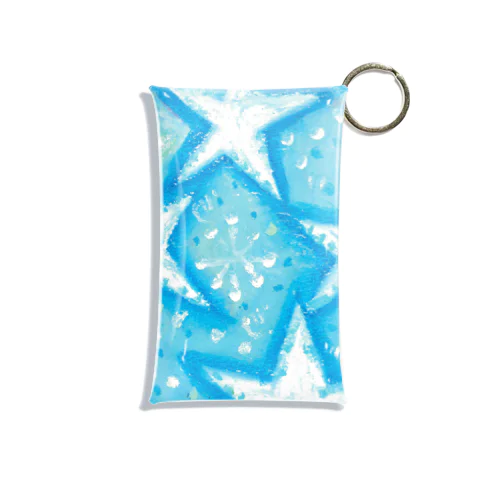 baby blue star Mini Clear Multipurpose Case