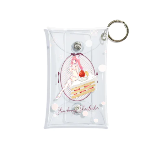 Sweets Lingerie mini clear multi case "Strawberry short cake"  미니 투명 동전 지갑