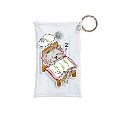 ベッドで寝る猫(アメショ女の子) Mini Clear Multipurpose Case