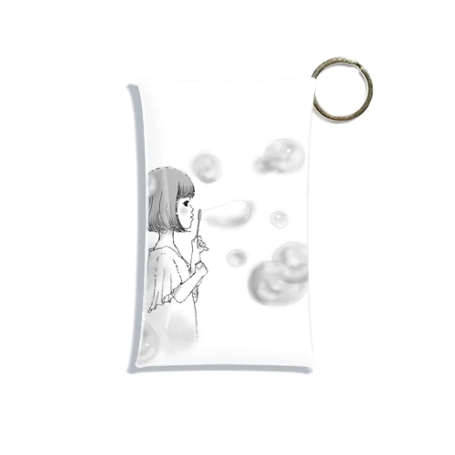 女の子と犬 Mini Clear Multipurpose Case