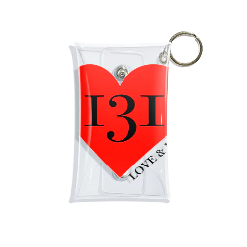 131ハート赤ロゴ Mini Clear Multipurpose Case