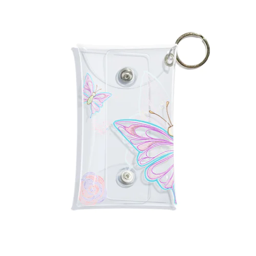 蝶とバラ Mini Clear Multipurpose Case