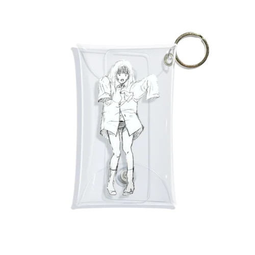 女の子　おばけごっこ Mini Clear Multipurpose Case