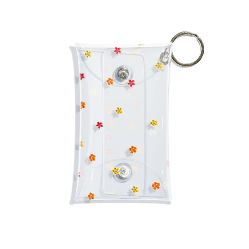 ビーズの花柄A Mini Clear Multipurpose Case