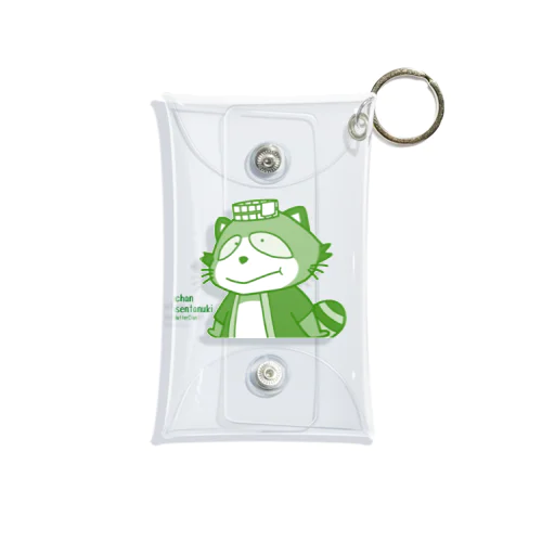 温泉たぬきのおんちゃん【グリーン】 Mini Clear Multipurpose Case
