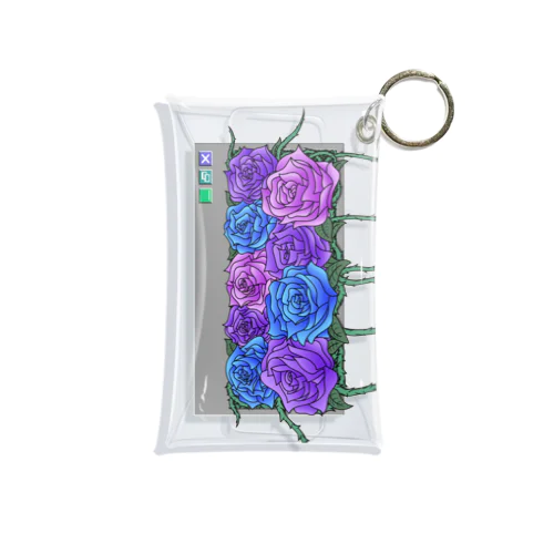 窓際のお花 (青) Mini Clear Multipurpose Case