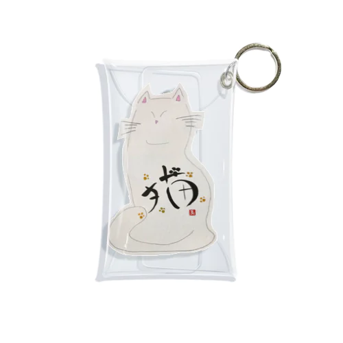 祈る　しろねこ Mini Clear Multipurpose Case